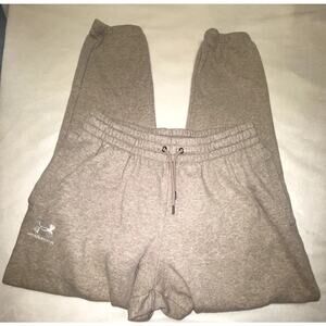 Mens Under Armour Essential Fleece Icon Joggers Cream Loungewear Sweatpants
